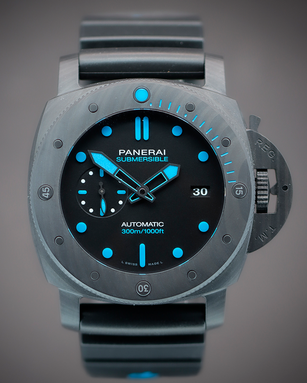 2026 Panerai Submersible Carbotech 47MM Black Dial Rubber Strap (PAM02616)