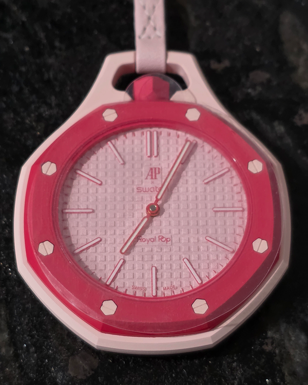 No Reserve - 2026 Audemars Piguet Royal Pop X Swatch "Otto Rosso" 40MM Pink Dial Leather Strap (SSX03R100N)