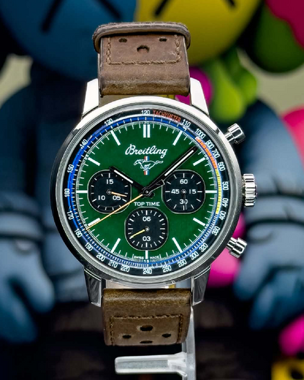 2022 Breitling Top Time "Ford Mustang" 42MM Green Dial Leather Strap (A253101A1L1X1)