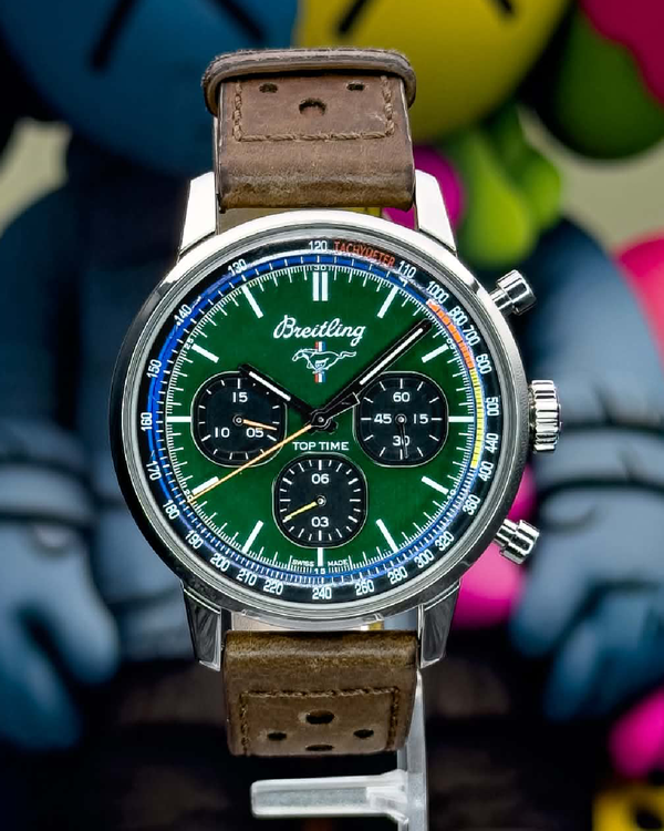 2022 Breitling Top Time "Ford Mustang" 42MM Green Dial Leather Strap (A253101A1L1X1)
