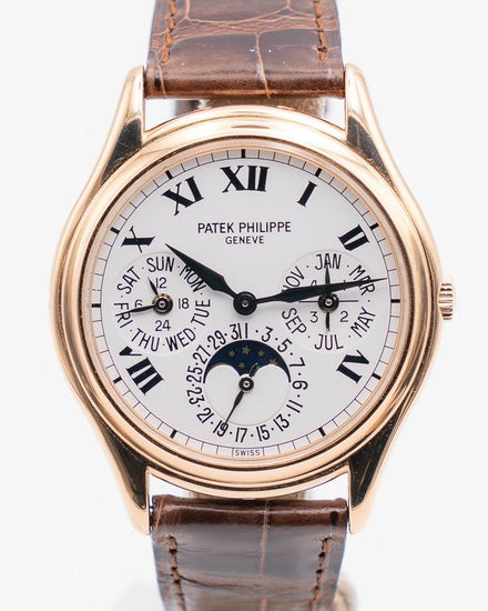 Patek Philippe Grand Complications 36MM White Dial Leather Strap (3940R)