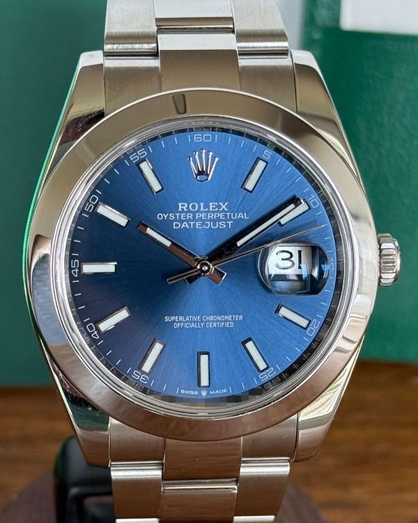 2023 Rolex Datejust 41MM Blue Dial Oyster Bracelet (126300)