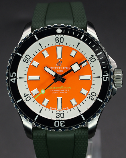 2026 Breitling Superocean "Kelly Slater" L.E. 42MM Orange Dial Rubber Strap (A173751A1O151)