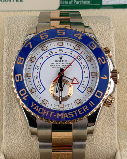 2015 Rolex Yacht-Master II 44MM White Dial Two-Tone Oyster Bracelet (116681)