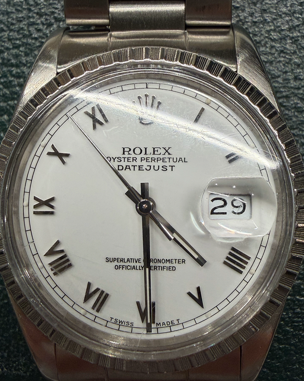 Rolex Datejust 36MM White Dial Oyster Bracelet (16030)