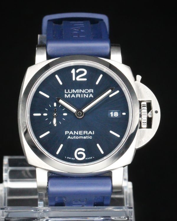 No Reserve - 2022 Panerai Luminor Luminor 1950 Marina 42MM Blue Dial Rubber Strap (PAM01393)