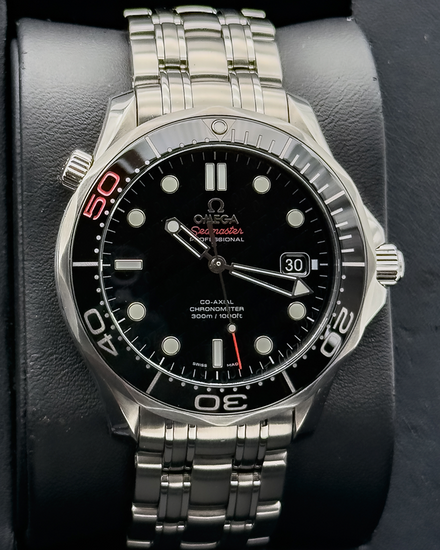 No Reserve - 2012 Omega Seamaster Diver 300M "James Bond" 50th Anniversary L.E. 41MM Black Dial Steel Bracelet (212.30.41.20.01.005)