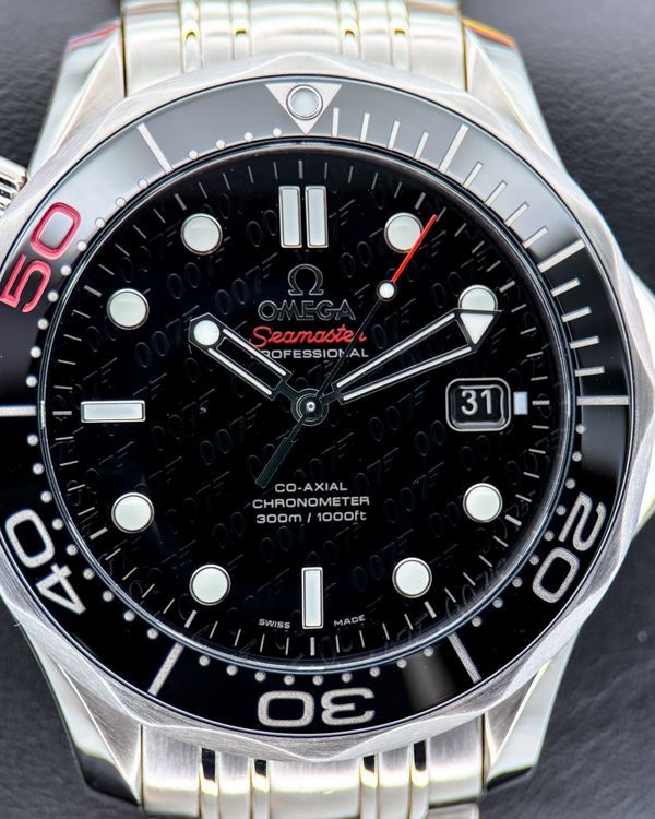 No Reserve - 2012 Omega Seamaster Diver 300M "James Bond" 50th Anniversary L.E. 41MM Black Dial Steel Bracelet (212.30.41.20.01.005)