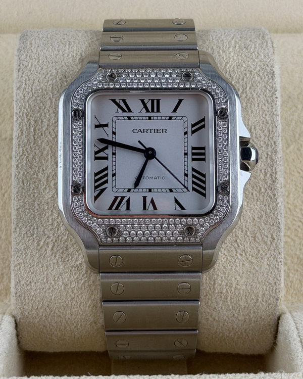 Cartier Santos De Cartier 35MM Silver Dial Steel Bracelet (W4SA0005)