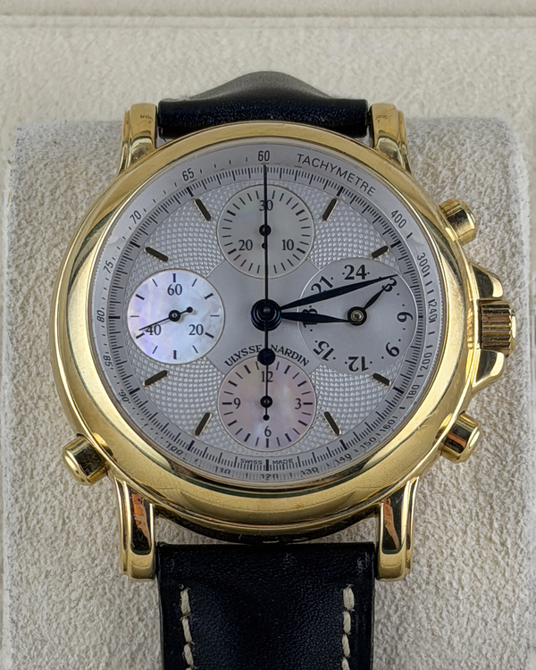 Ulysse Nardin Marine 41MM Silver Dial Leather Strap (571-22)