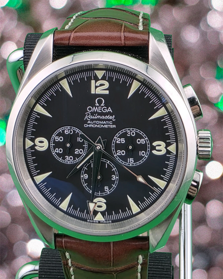 Omega Seamaster Railmaster 42.2MM Black Dial Leather Strap (2812.52.37)