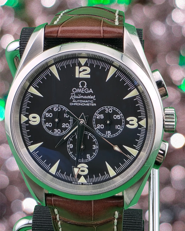 Omega Seamaster Railmaster 42.2MM Black Dial Leather Strap (2812.52.37)
