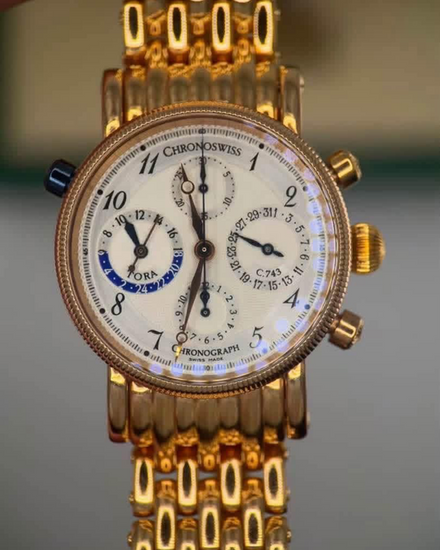 Chronoswiss Tora 38MM Silver Dial Rose Gold Bracelet (CH7421R)
