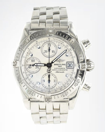 Breitling Cockpit Chrono 39MM White Dial Steel Bracelet (A13357)