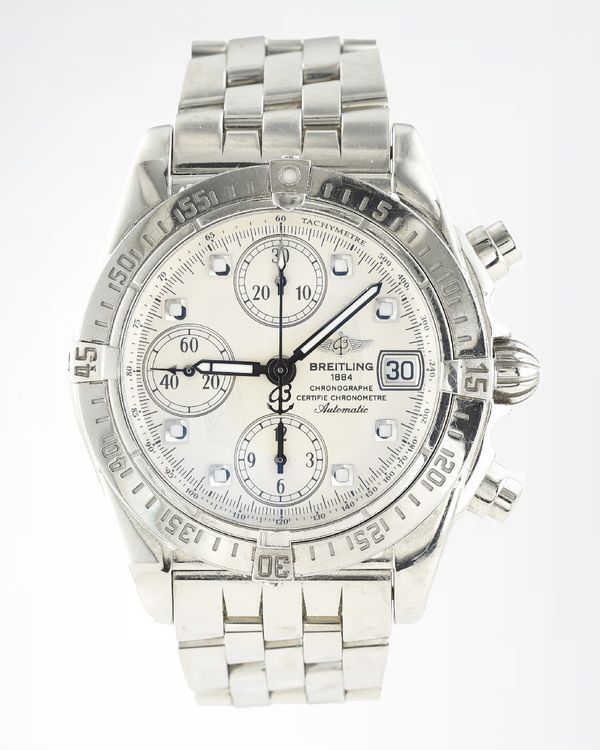 Breitling Cockpit Chrono 39MM White Dial Steel Bracelet (A13357)