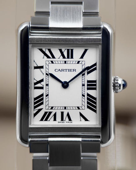 No Reserve - 2015 Cartier Tank Solo 24MM Quartz Silver Dial Steel Bracelet (W5200013)