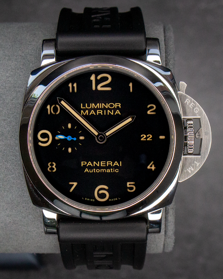 2018 Panerai Luminor Marina 1950 3 Days 44MM Black Dial Rubber Strap (PAM01359)