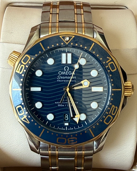 2019 Omega Seamaster Diver 300M 42MM Blue Dial Two-Tone Bracelet (210.20.42.20.03.002)