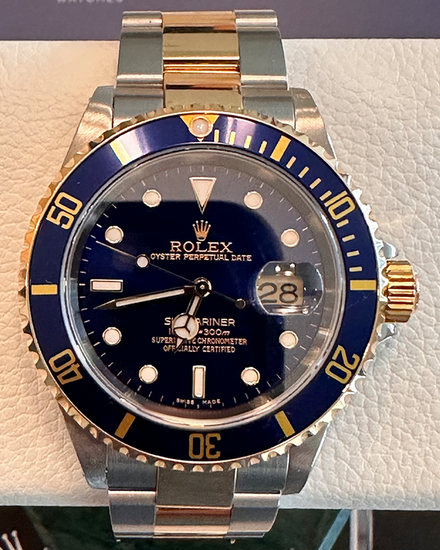 2003 Rolex Submariner Date 40MM Blue Dial Two-Tone Oyster Bracelet (16613)