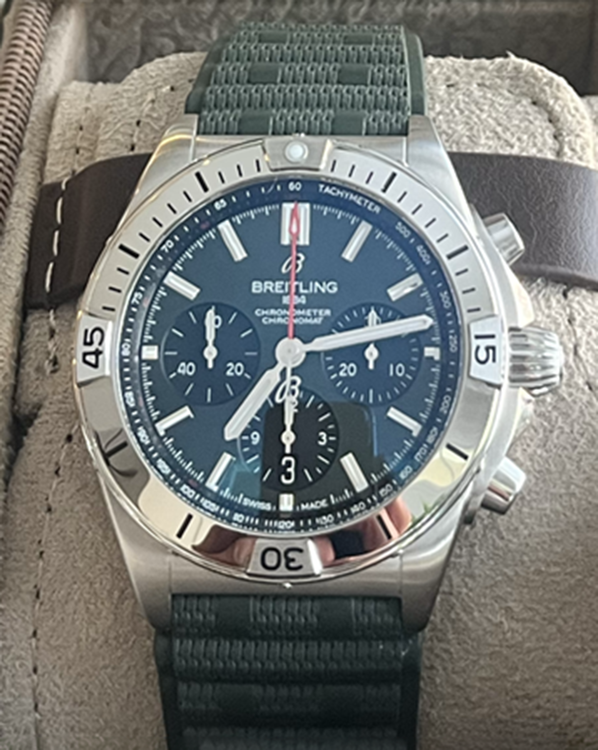 2026 Breitling Chronomat 42MM Green Dial Textile Strap (AB0134)