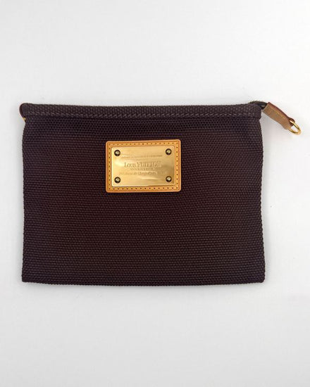 Louis Vuitton Accessories Antigua Pochette Platte Small Brown Textile Gold-Tone Hardware (M40069)