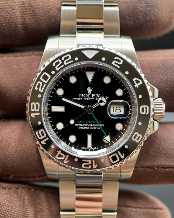 (WORKING) 2014 Rolex GMT-Master II 40MM Black Dial Oyster Bracelet (116710LN)