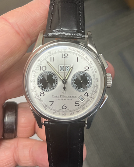 2019 Carl F. Bucherer Heritage BiCompax Annual L.E. 41MM Silver Dial Aftermarket Leather Strap (00.10803.08.12.01)