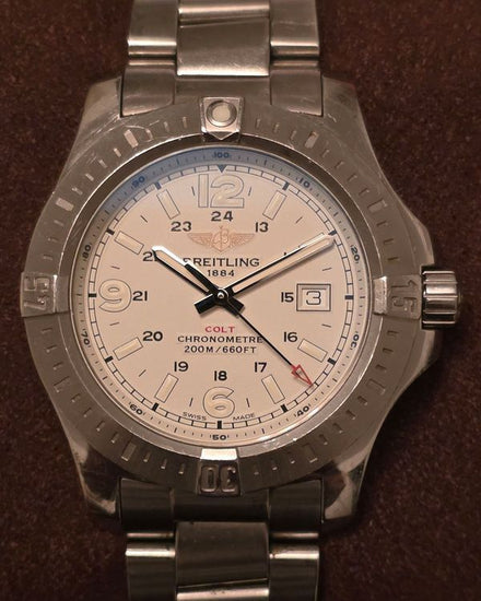 2018 Breitling Colt 44MM Quartz White Dial Steel Bracelet (A74388)