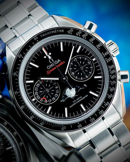 2022 Omega Speedmaster Moonphase 44.25MM Black Dial Steel Bracelet (304.30.44.52.01.001)