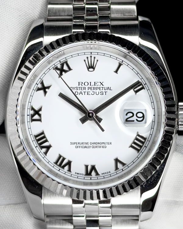 Rolex Datejust 36MM White Dial Super Jubilee Bracelet (116234)