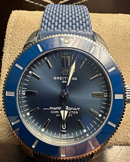 2026 Breitling Superocean Heritage II 44MM Blue Dial Rubber Strap (AB2030)