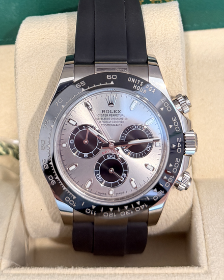 2019 Rolex Cosmograph Daytona "Ghost" 40MM Silver Dial Oysterflex Strap (116519LN)