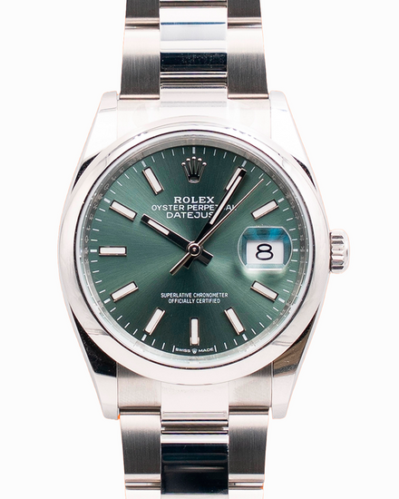 2026 Rolex Datejust 36MM Mint Green Dial Oyster Bracelet (126200)