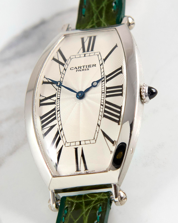 2026 Cartier Tonneau XL 26.5MM Silver Dial Leather Strap (W1528152)