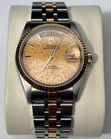 2017 Tudor Prince Date Day 36MM Champagne "Linen" Dial Two-Tone Steel Bracelet (76213-0016)