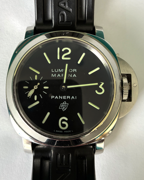 2005 Panerai Luminor Marina 44MM Black Dial Rubber Strap (PAM00005)