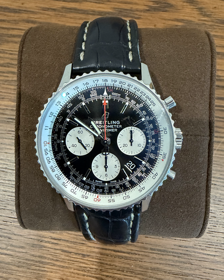 2021 Breitling Navitimer 1 B01 Chronograph 43MM Black Dial Leather Strap (AB0121)