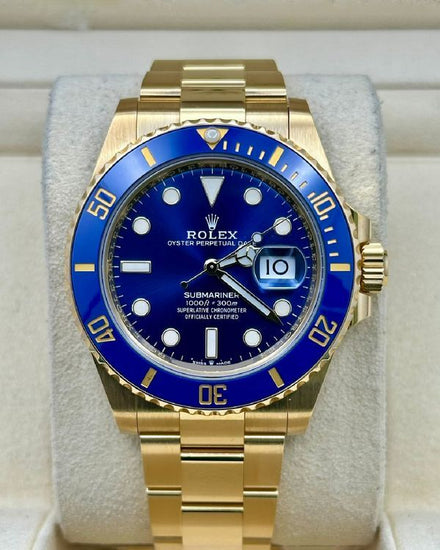 2021 Rolex Submariner Date "Bluesy" 41MM Blue Dial Yellow Gold Oyster Bracelet (126618LB)