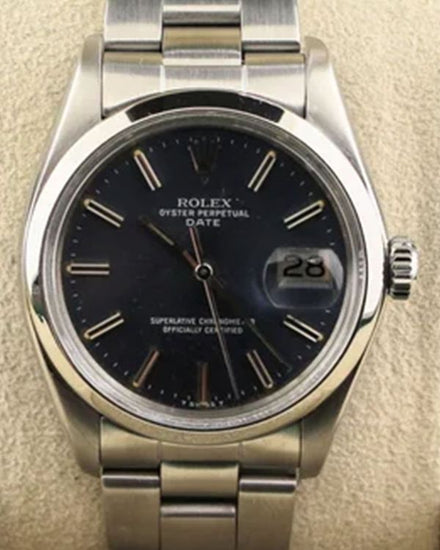 1978 Rolex Oyster Perpetual Date 34MM Blue Dial Oyster Bracelet (1500)