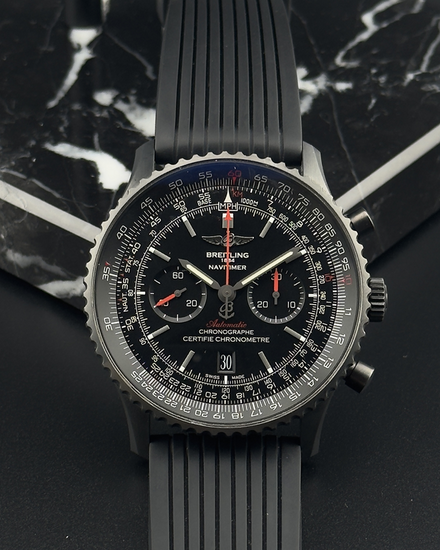 2017 Breitling Navitimer "Blacksteel" L.E. 46MM Black Dial Rubber Strap (MB012822/BE51)