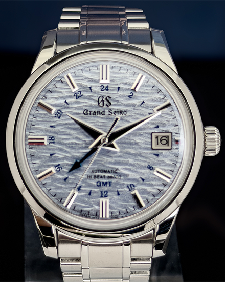 Grand Seiko Elegance Collection "Shõsho" Summer Season Hi-Beat GMT 39.5MM Blue Dial Steel Bracelet (SBGJ249)
