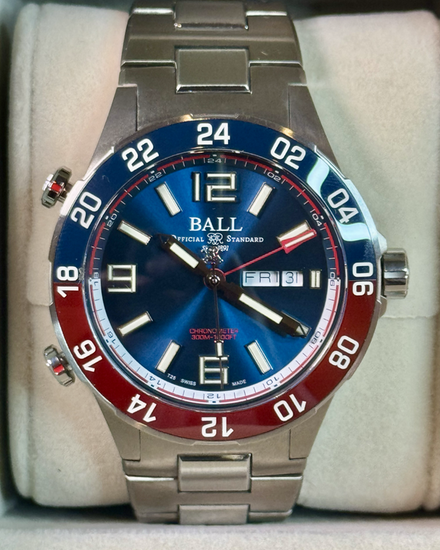 2026 Ball Roadmaster Marine GMT L. E. 42MM Black Dial Titanium/Steel Bracelet (DG3222A-S1CJ-BE)
