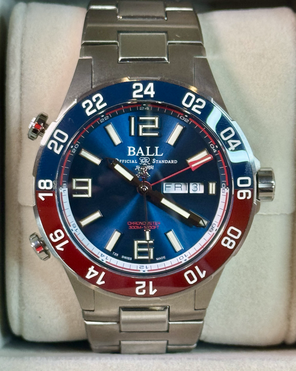 2026 Ball Roadmaster Marine GMT L. E. 42MM Black Dial Titanium/Steel Bracelet (DG3222A-S1CJ-BE)