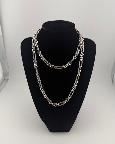 No Reserve - David Yurman Necklace Figaro Yellow Gold/Silver 32IN (Necklace)