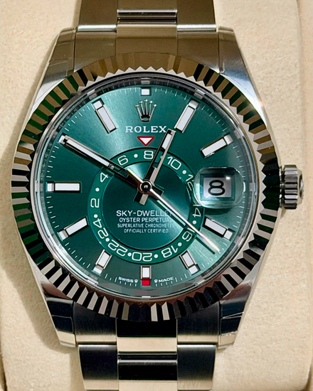 2026 Rolex Sky-Dweller 42MM Green Dial Oyster Bracelet (336934)
