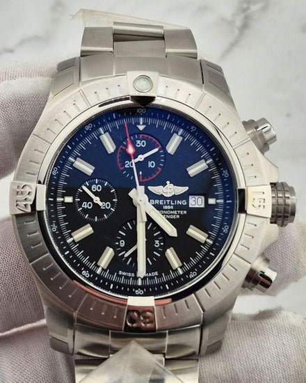 No Reserve - 2023 Breitling Super Avenger Chronograph 48MM Black Dial Steel Bracelet (A13375101B1A1)