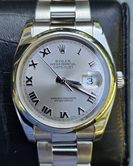 2008 Rolex Datejust 36MM Silver Dial Oyster Bracelet (116200)