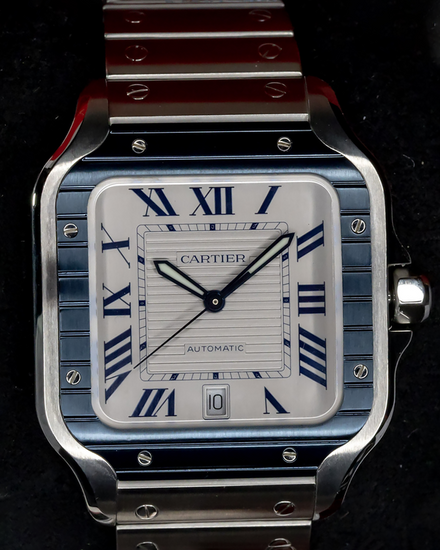 2023 Cartier Santos De Cartier 39.8MM Silver Dial Steel Bracelet (WSSA0047)