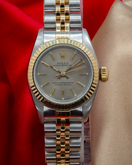 No Reserve - 1997 Rolex Oyster Perpetual 26MM Champagne Dial Two-Tone Jubilee Bracelet (67193)