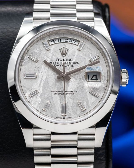 2021 Rolex Day-Date 40MM Meteorite Dial Platinum President Bracelet (228206)